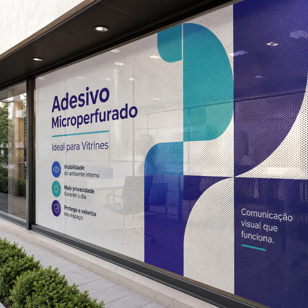 Adesivo Microperfurado Impresso por m² | Personalizado para Vidros - Imagem 2